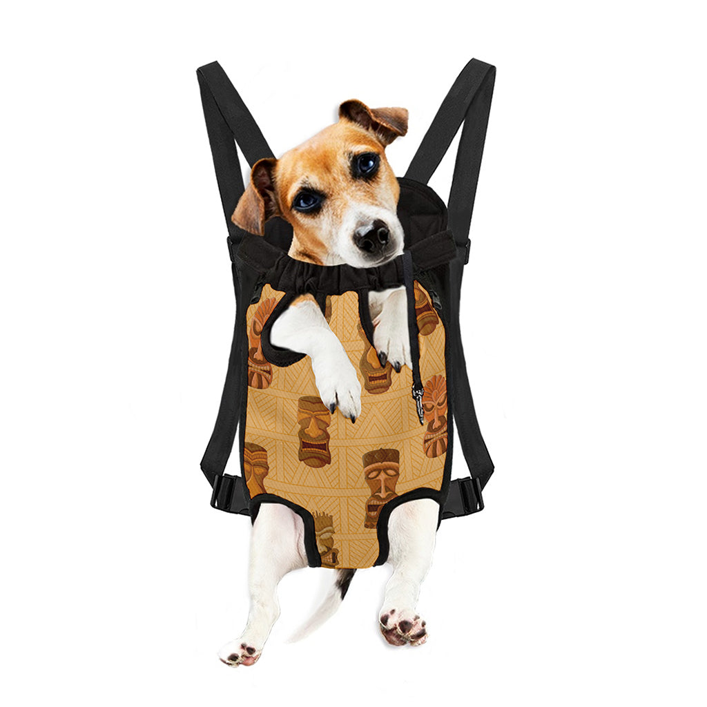 Tribal Tiki Mask Pattern Print Pet Carrier Backpack