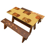 Tribal Tiki Mask Pattern Print Picnic Table Cover