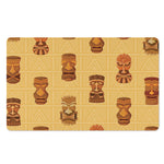 Tribal Tiki Mask Pattern Print Polyester Doormat