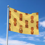 Tribal Tiki Mask Pattern Print Polyester Flag