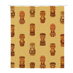 Tribal Tiki Mask Pattern Print Polyester Shower Curtain