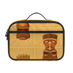 Tribal Tiki Mask Pattern Print Portable Lunch Bag