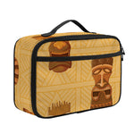 Tribal Tiki Mask Pattern Print Portable Lunch Bag