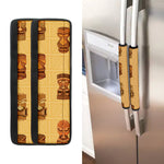 Tribal Tiki Mask Pattern Print Refrigerator Handle Covers