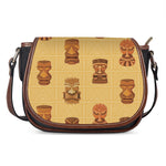 Tribal Tiki Mask Pattern Print Saddle Bag