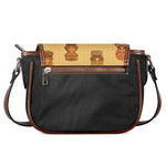 Tribal Tiki Mask Pattern Print Saddle Bag
