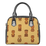 Tribal Tiki Mask Pattern Print Shoulder Handbag