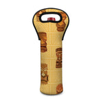Tribal Tiki Mask Pattern Print Single Neoprene Wine Tote