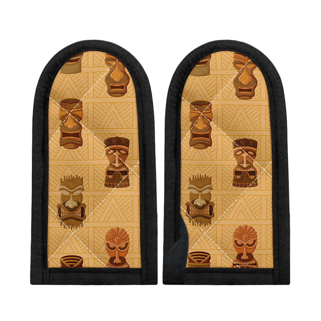 Tribal Tiki Mask Pattern Print Skillet Handle Cover