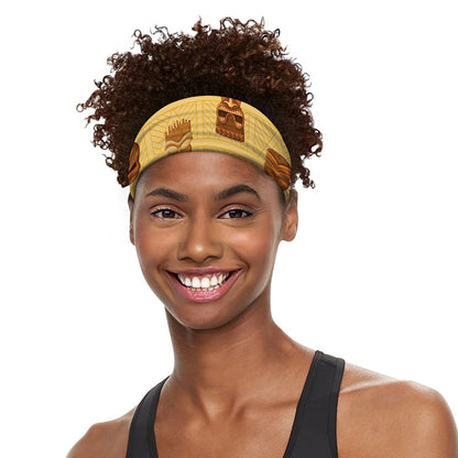 Tribal Tiki Mask Pattern Print Sports Headband