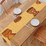 Tribal Tiki Mask Pattern Print Table Runner