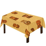 Tribal Tiki Mask Pattern Print Tablecloth