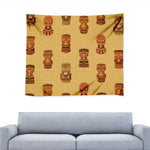 Tribal Tiki Mask Pattern Print Tapestry
