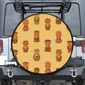 Tribal Tiki Mask Pattern Print Tire Cover