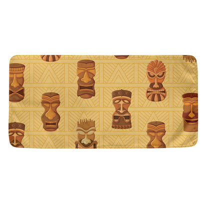 Tribal Tiki Mask Pattern Print Towel