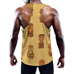 Tribal Tiki Mask Pattern Print Training Tank Top