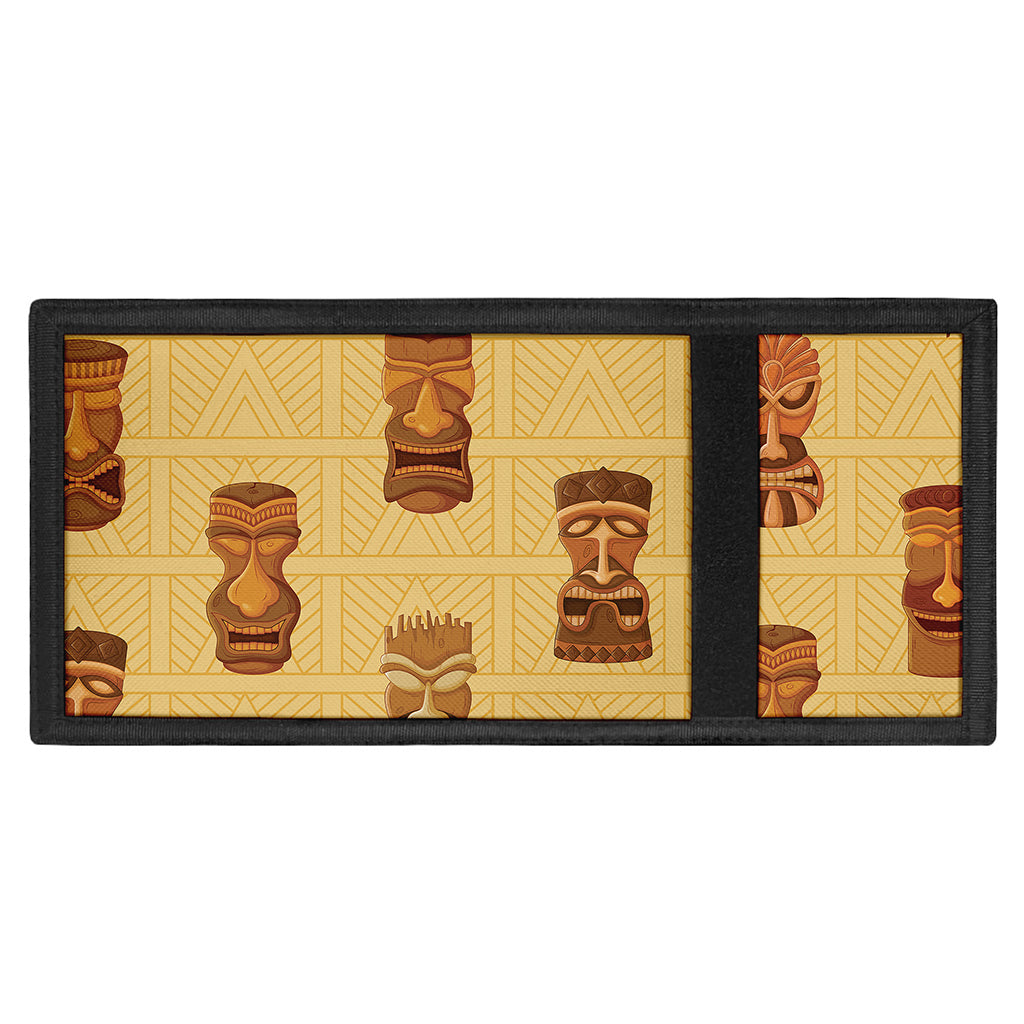 Tribal Tiki Mask Pattern Print Trifold Wallet