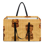 Tribal Tiki Mask Pattern Print Utility Tote Bag