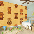Tribal Tiki Mask Pattern Print Wall Sticker
