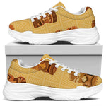 Tribal Tiki Mask Pattern Print White Chunky Shoes