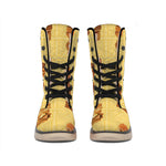 Tribal Tiki Mask Pattern Print Winter Boots