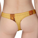 Tribal Tiki Mask Pattern Print Women's Thong