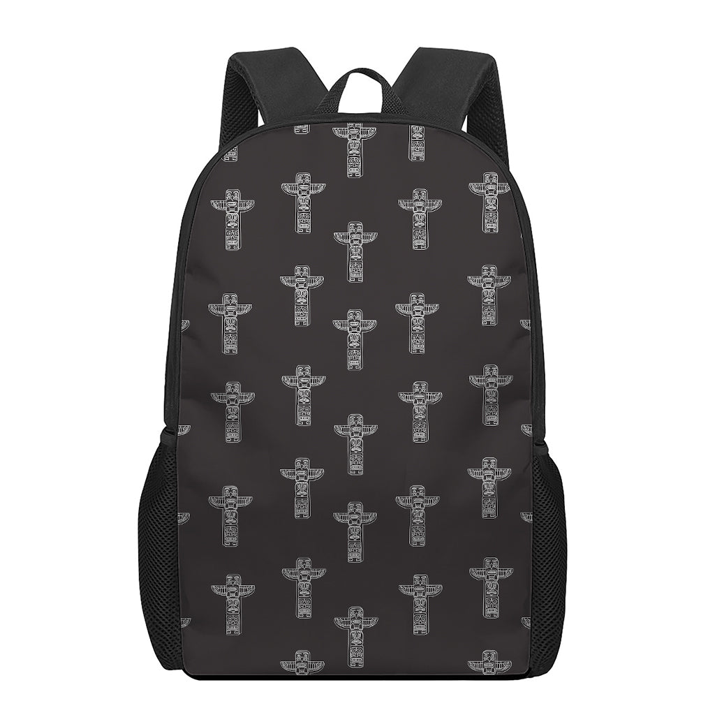 Tribal Totem Pattern Print 17 Inch Backpack