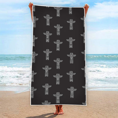 Tribal Totem Pattern Print Beach Towel