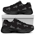 Tribal Totem Pattern Print Black Chunky Shoes