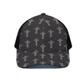 Tribal Totem Pattern Print Black Mesh Trucker Hat