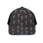 Tribal Totem Pattern Print Black Mesh Trucker Cap