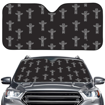 Tribal Totem Pattern Print Car Windshield Sun Shade