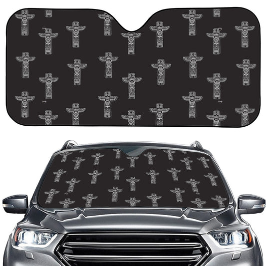 Tribal Totem Pattern Print Car Windshield Sun Shade