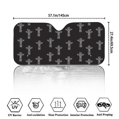 Tribal Totem Pattern Print Car Windshield Sun Shade