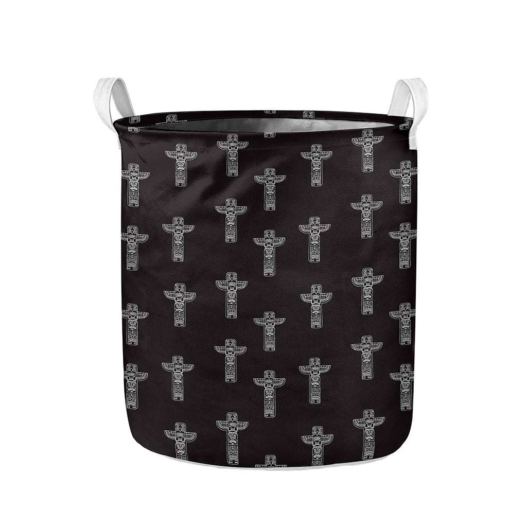 Tribal Totem Pattern Print Collapsible Laundry Basket