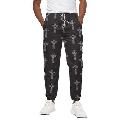 Tribal Totem Pattern Print Cotton Pants