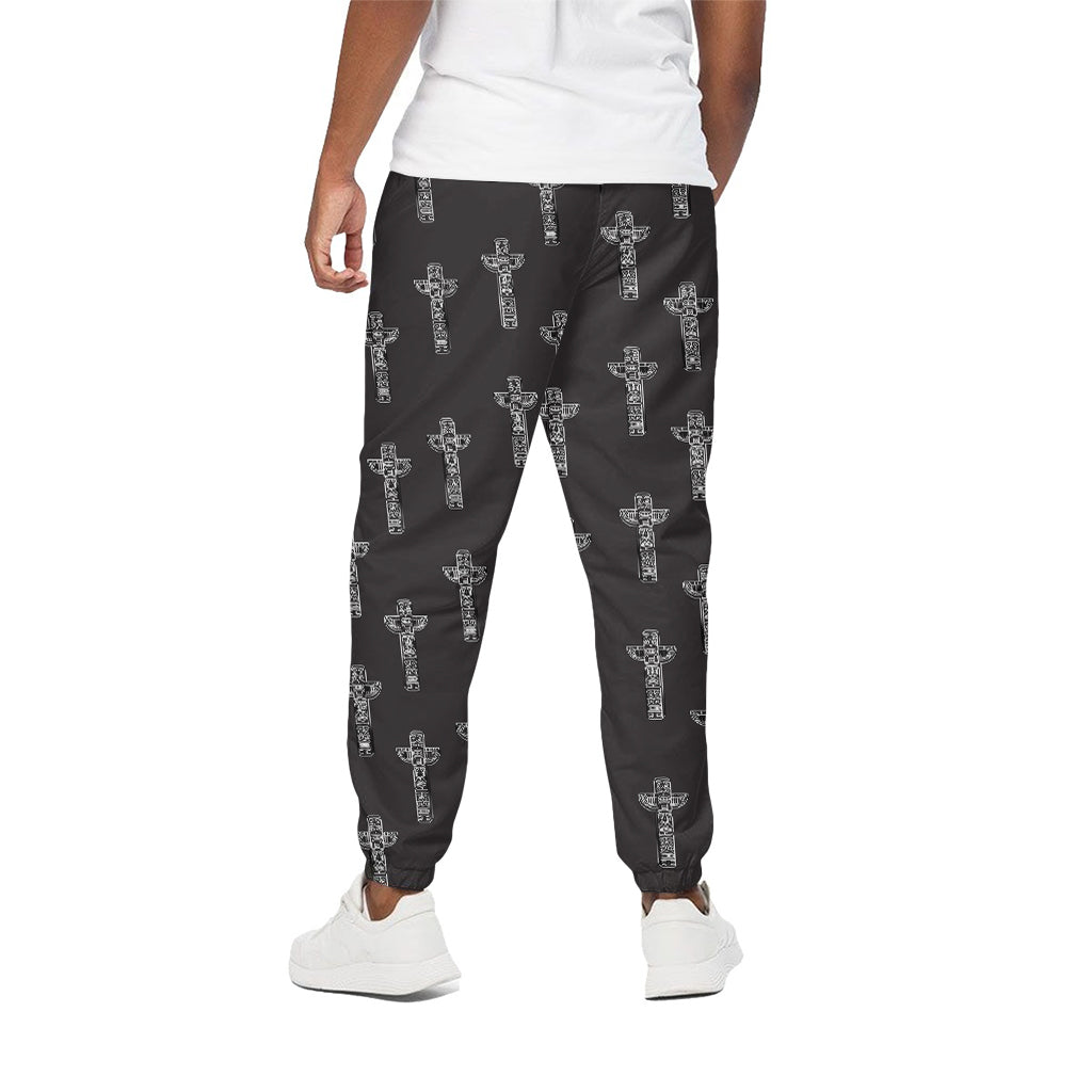 Tribal Totem Pattern Print Cotton Pants