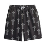 Tribal Totem Pattern Print Cotton Shorts