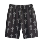 Tribal Totem Pattern Print Cotton Shorts