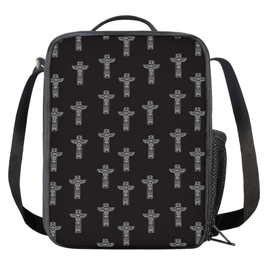 Tribal Totem Pattern Print Crossbody Lunch Bag