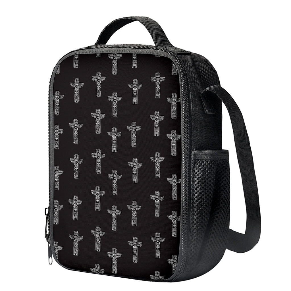 Tribal Totem Pattern Print Crossbody Lunch Bag