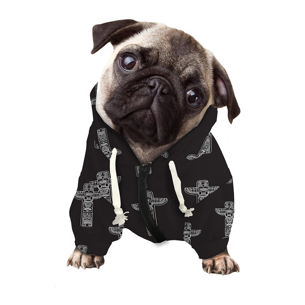 Tribal Totem Pattern Print Dog Zip Up Hoodie