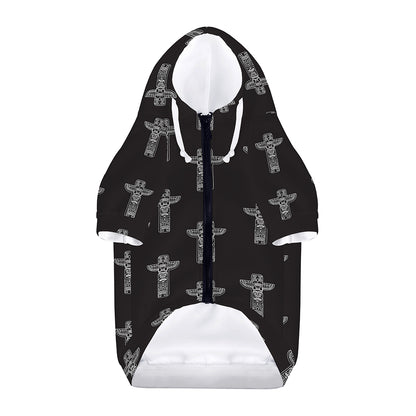 Tribal Totem Pattern Print Dog Zip Up Hoodie