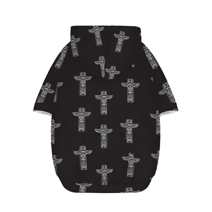 Tribal Totem Pattern Print Dog Zip Up Hoodie