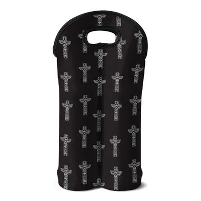 Tribal Totem Pattern Print Double Neoprene Wine Tote
