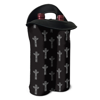 Tribal Totem Pattern Print Double Neoprene Wine Tote