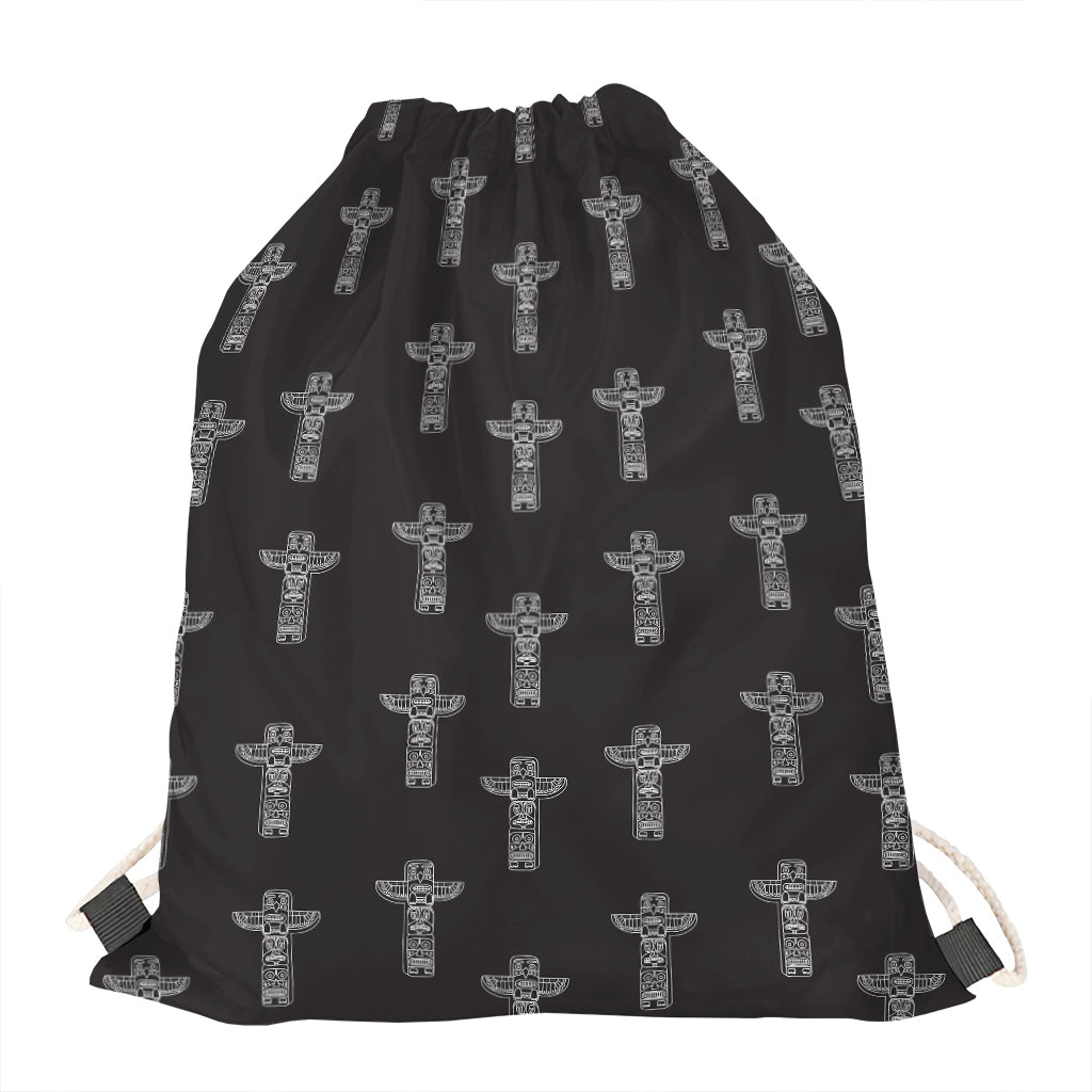 Tribal Totem Pattern Print Drawstring Bag