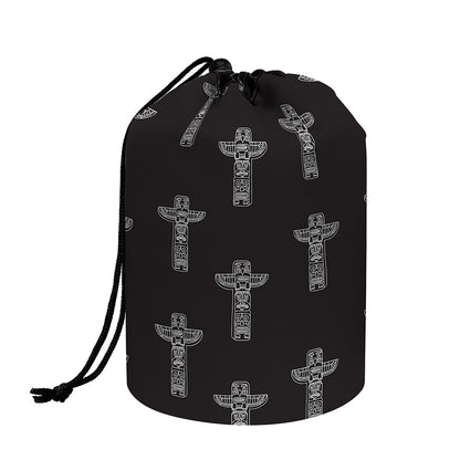 Tribal Totem Pattern Print Drawstring Makeup Bag
