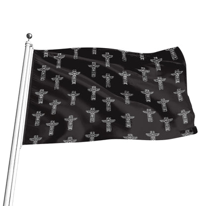 Tribal Totem Pattern Print Flag