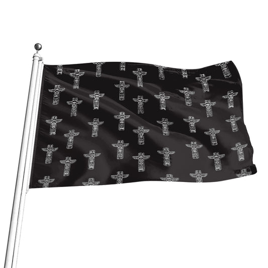 Tribal Totem Pattern Print Flag